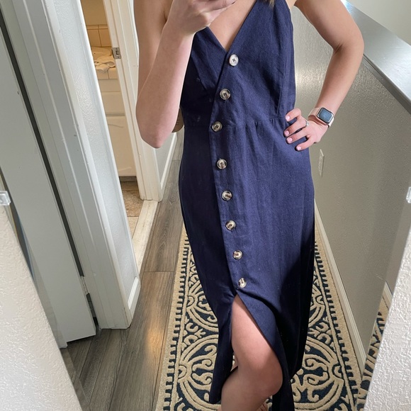 Navy midi dress -size small - Picture 4 of 6